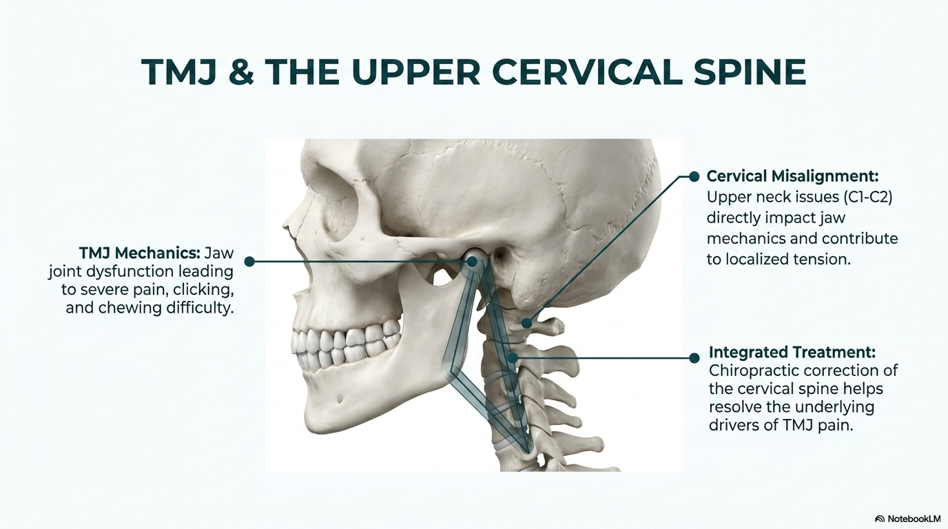TMJ and upper cervical spine connection — jaw dysfunction and C1-C2 relationship