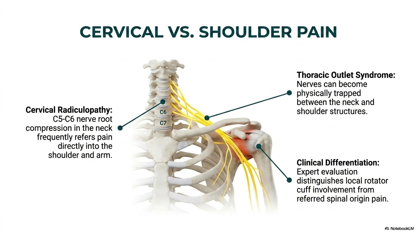 Cervical versus shoulder pain — differentiating cervical radiculopathy from rotator cuff and thoracic outlet causes